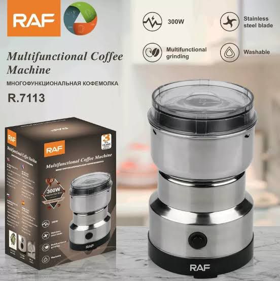 “300W RAF Electric Coffee & Masala Grinder – Stainless Steel, Multi-Purpose Spice & Coffee Powder Maker”