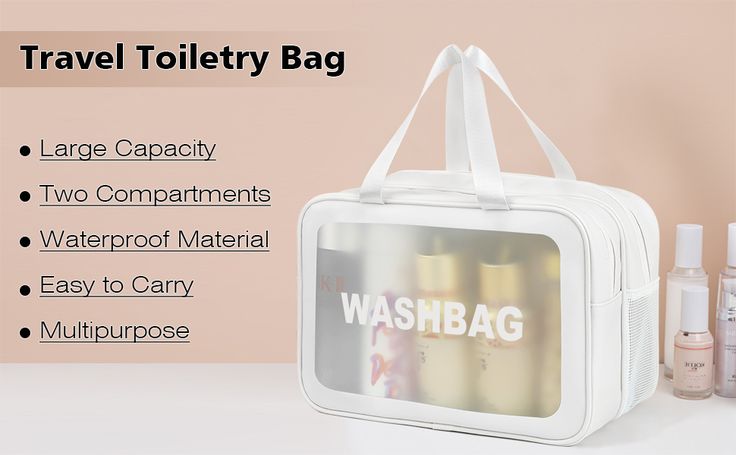 3 Pcs Washbag for Cosmetics | Travel Makeup Bag Set | Portable, Water-Resistant & Durable Toiletry Pouch Set