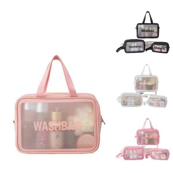 3 Pcs Washbag for Cosmetics | Travel Makeup Bag Set | Portable, Water-Resistant & Durable Toiletry Pouch Set