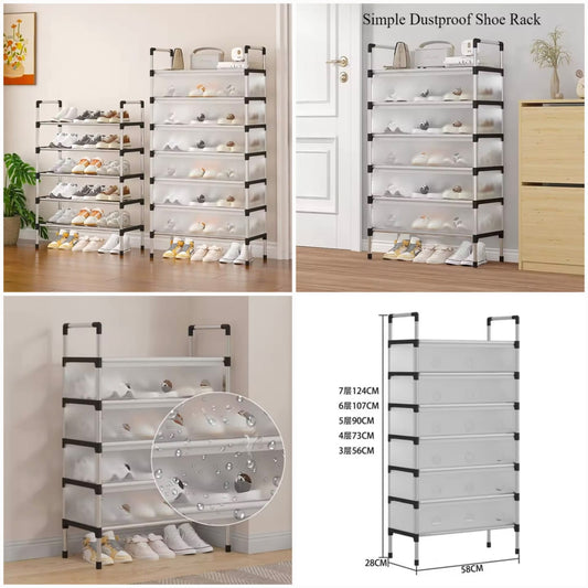 Dustproof Steel Shoes Rack (Premium Quality) | Multi-Tier Shoe Organizer | Sturdy, Space-Saving & Modern Design