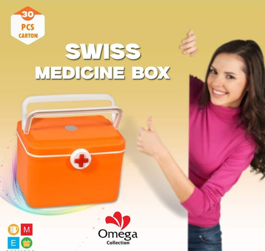Swiss First Aid Medicine Box | Complete Portable First Aid Kit | Emergency Medical Supplies for Home, Travel & Office