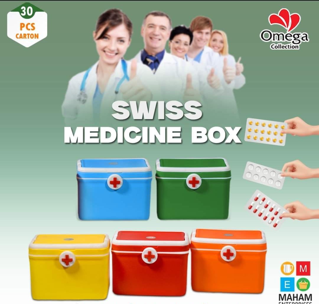 Swiss First Aid Medicine Box | Complete Portable First Aid Kit | Emergency Medical Supplies for Home, Travel & Office
