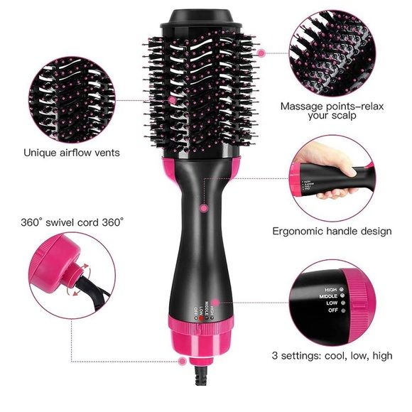One Step Hot Air Brush | Hair Dryer, Straightener & Volumizer | Salon-Style Hair at Home