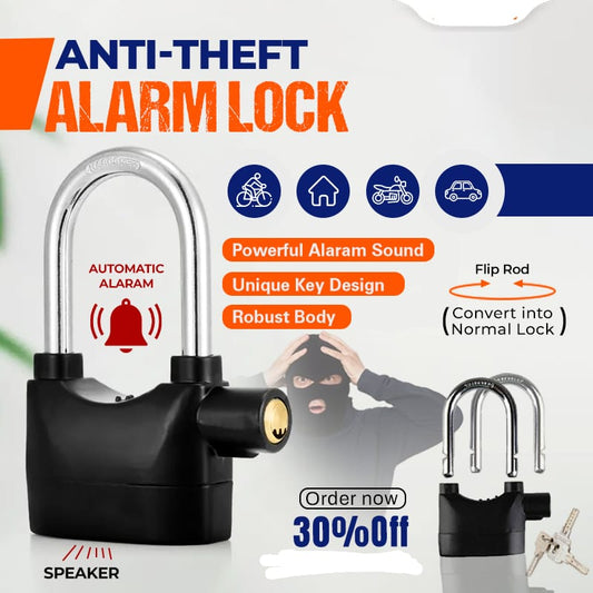 Anti Alarm Security Lock | Heavy Duty Anti-Theft Steel Lock for Bike, Door, Gate & Shop | No False Alarm