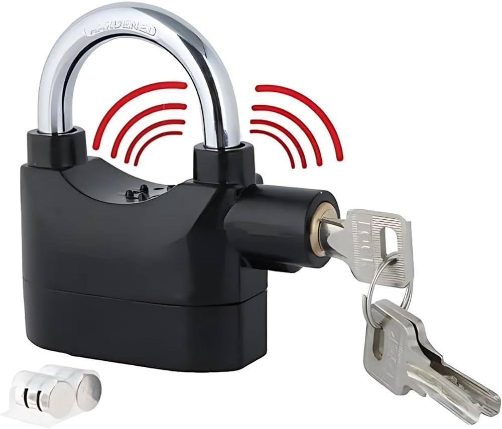 Anti Alarm Security Lock | Heavy Duty Anti-Theft Steel Lock for Bike, Door, Gate & Shop | No False Alarm
