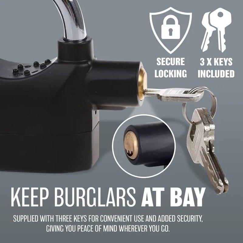 Anti Alarm Security Lock | Heavy Duty Anti-Theft Steel Lock for Bike, Door, Gate & Shop | No False Alarm